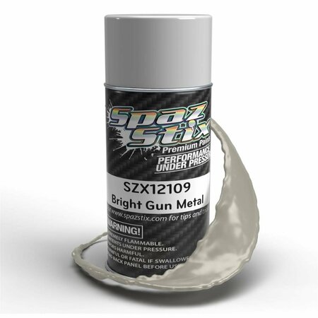 SPAZ STIX 3.5 oz Can Metal Aerosol Paint, Bright Gun SZX12109